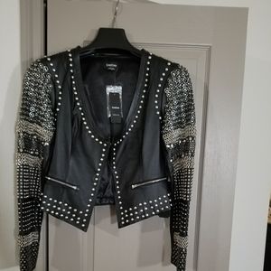 Bebe Bobble Leather Jacket
